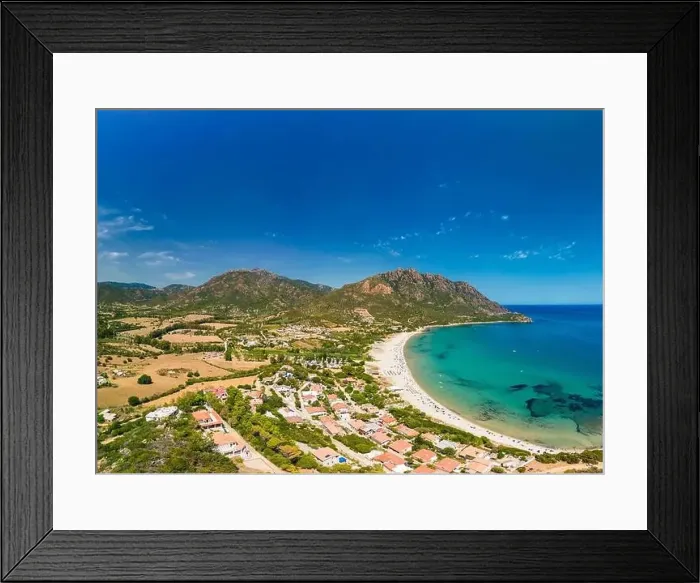 Framed Print : Aerial drone panorama of Foxi Manna beach in Tertenia. Sardinia, Italy Framed Print : Aerial drone panorama of Foxi Manna beach in Tertenia. Sardinia, Italy
