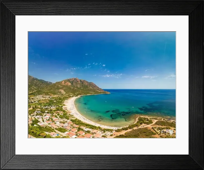 Framed Print : Aerial drone panorama of Foxi Manna beach in Tertenia. Sardinia, Italy Framed Print : Aerial drone panorama of Foxi Manna beach in Tertenia. Sardinia, Italy