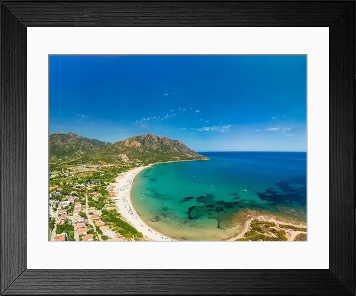 Framed Print : Aerial drone panorama of Foxi Manna beach in Tertenia. Sardinia, Italy Framed Print : Aerial drone panorama of Foxi Manna beach in Tertenia. Sardinia, Italy