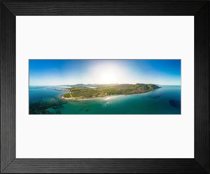 Framed Print : Aerial drone panoramic view of Porto Tramatzu beach and the town, Sardinia, Italy Framed Print : Aerial drone panoramic view of Porto Tramatzu beach and the town, Sardinia, Italy