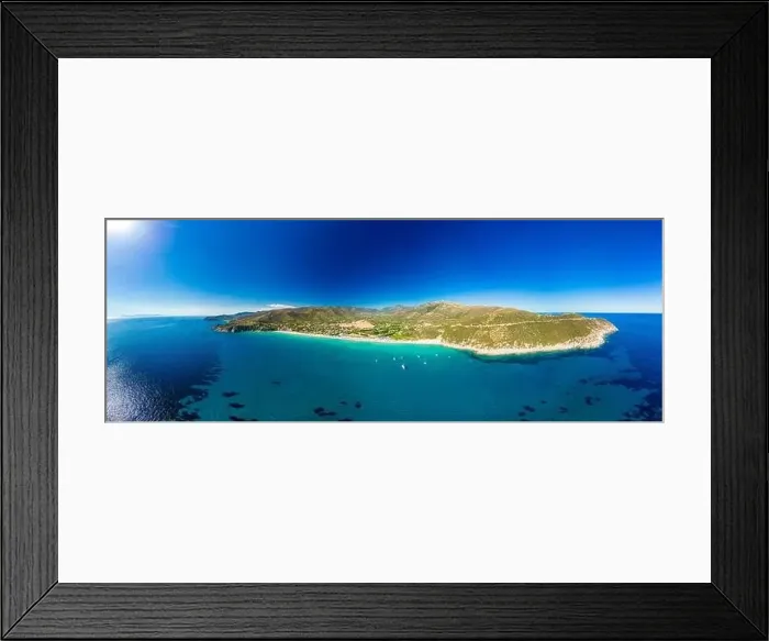 Framed Print : Aerial drone panoramic view of the Solanas beach in the province Sinnai in Sardinia, Italy Framed Print : Aerial drone panoramic view of the Solanas beach in the province Sinnai in Sardinia, Italy