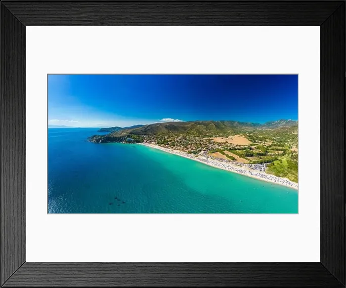 Framed Print : Aerial drone panoramic view of the Solanas beach in the province Sinnai in Sardinia, Italy Framed Print : Aerial drone panoramic view of the Solanas beach in the province Sinnai in Sardinia, Italy