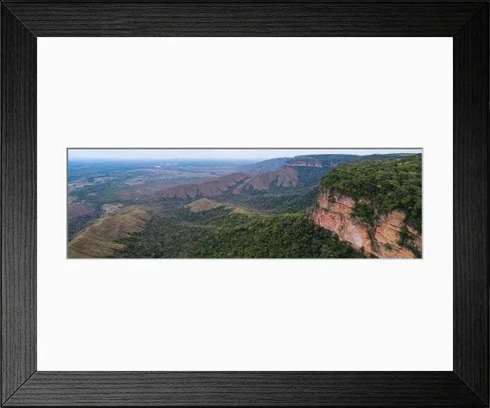 Framed Print : Panoramic aerial view of table mountains and foothills, Chapada dos Guimarães, Brazil Framed Print : Panoramic aerial view of table mountains and foothills, Chapada dos Guimarães, Brazil