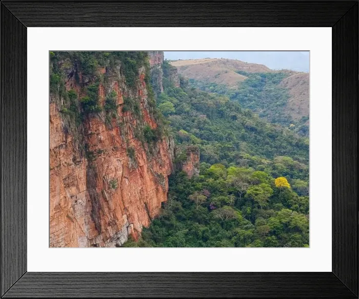 Framed Print : Aerial shot of red cliffs and lush green rainforest in Chapada dos Guimarães, Brazil Framed Print : Aerial shot of red cliffs and lush green rainforest in Chapada dos Guimarães, Brazil