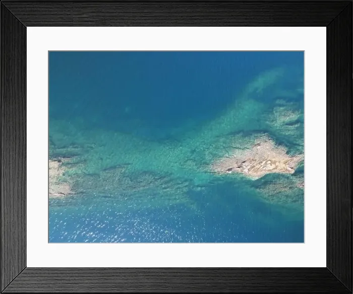 Framed Print : Panoramic drone photo of the tropical beach in the bay of Toroni in Halkidiki, Greece Framed Print : Panoramic drone photo of the tropical beach in the bay of Toroni in Halkidiki, Greece