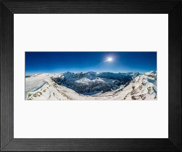 Framed Print : Ski slopes and mountains, Melchsee-Frutt mountain resort village, Switzerland in winter Framed Print : Ski slopes and mountains, Melchsee-Frutt mountain resort village, Switzerland in winter