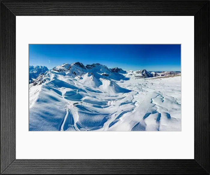 Framed Print : Ski slopes and mountains, Melchsee-Frutt mountain resort village, Switzerland in winter Framed Print : Ski slopes and mountains, Melchsee-Frutt mountain resort village, Switzerland in winter