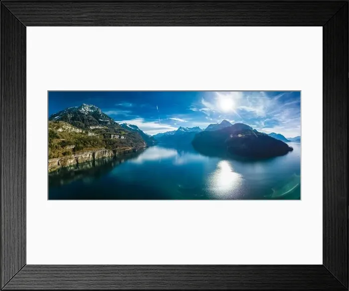 Framed Print : Panoramic drone aerial view of Brunnen and Ingenbohl, Switzerland Framed Print : Panoramic drone aerial view of Brunnen and Ingenbohl, Switzerland