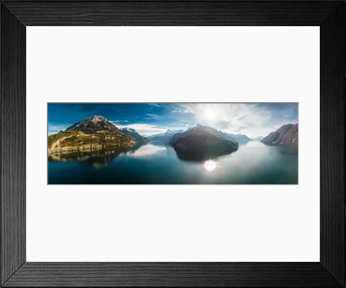 Framed Print : Panoramic drone aerial view of Brunnen and Ingenbohl, Switzerland Framed Print : Panoramic drone aerial view of Brunnen and Ingenbohl, Switzerland