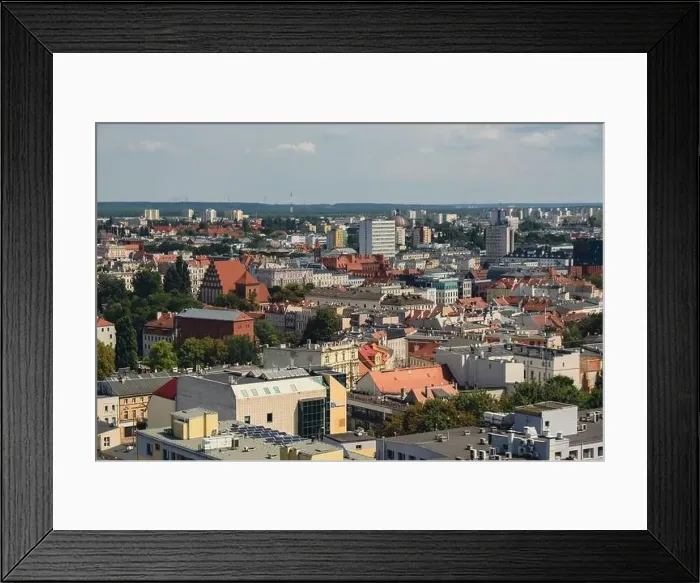 Framed Print : Bydgoszcz. Aerial View of City Center of Bydgoszcz near Brda River Framed Print : Bydgoszcz. Aerial View of City Center of Bydgoszcz near Brda River