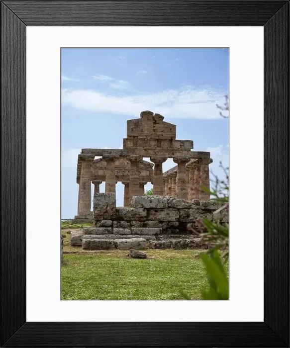 Framed Print : Archaeological Park Paestum historical ruins of temples of Roman times Campania Salerno Italy Framed Print : Archaeological Park Paestum historical ruins of temples of Roman times Campania Salerno Italy