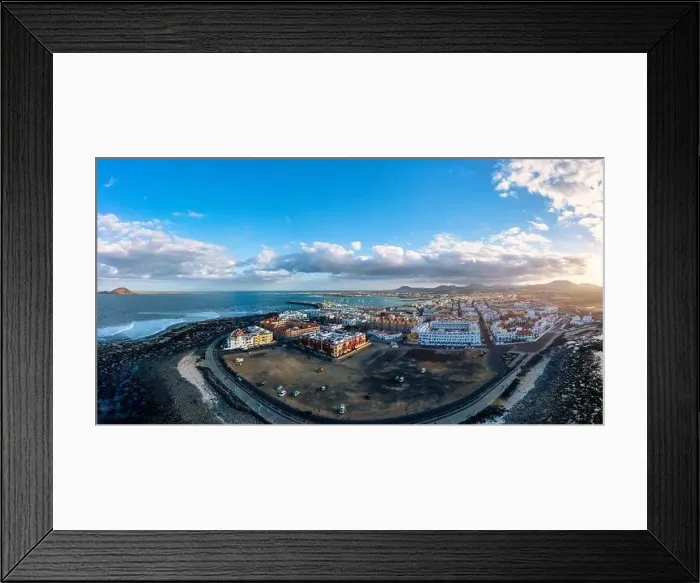 Framed Print : Corralejo aerial cityscape, port city in Fuerteventura Framed Print : Corralejo aerial cityscape, port city in Fuerteventura
