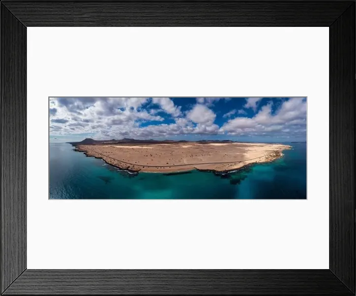 Framed Print : Panoramic high angle aerial drone view of Corralejo National Park (Parque Natural de Corralejo) Framed Print : Panoramic high angle aerial drone view of Corralejo National Park (Parque Natural de Corralejo)
