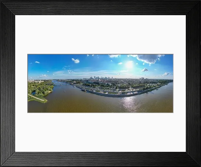 Framed Print : Aerial panorama of Warsaw, Poland over the Vistual river and City center in a distance Old town Framed Print : Aerial panorama of Warsaw, Poland over the Vistual river and City center in a distance Old town