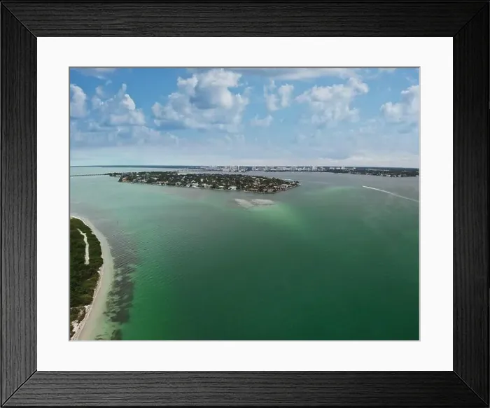 Framed Print : Aerial view of Lido key near Sarasota Florida. Drone Shot Framed Print : Aerial view of Lido key near Sarasota Florida. Drone Shot