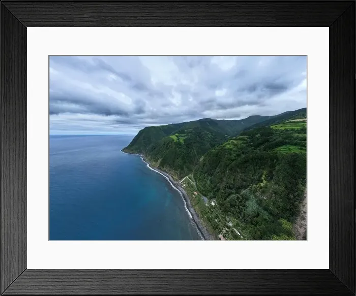 Framed Print : Aerial view of the beautiful coast from the Miradouro da Ponta do Sossego Framed Print : Aerial view of the beautiful coast from the Miradouro da Ponta do Sossego