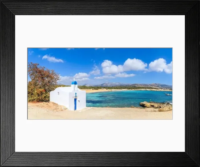 Framed Print : Landscape with amazing secluded sand beach Alyko, Naxos island, Greece Cyclades Framed Print : Landscape with amazing secluded sand beach Alyko, Naxos island, Greece Cyclades