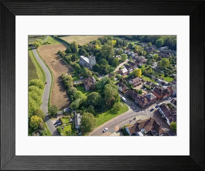 Framed Print : Drone view of East Malling Village in Kent England UK Framed Print : Drone view of East Malling Village in Kent England UK