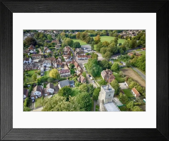 Framed Print : Drone view of East Malling Village in Kent England UK Framed Print : Drone view of East Malling Village in Kent England UK