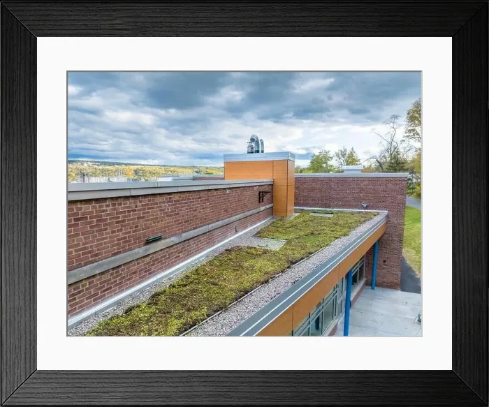Framed Print : Aerial image of a new vegetation, green, roof Framed Print : Aerial image of a new vegetation, green, roof