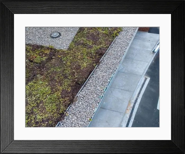 Framed Print : Aerial image of a new vegetation, green, roof Framed Print : Aerial image of a new vegetation, green, roof