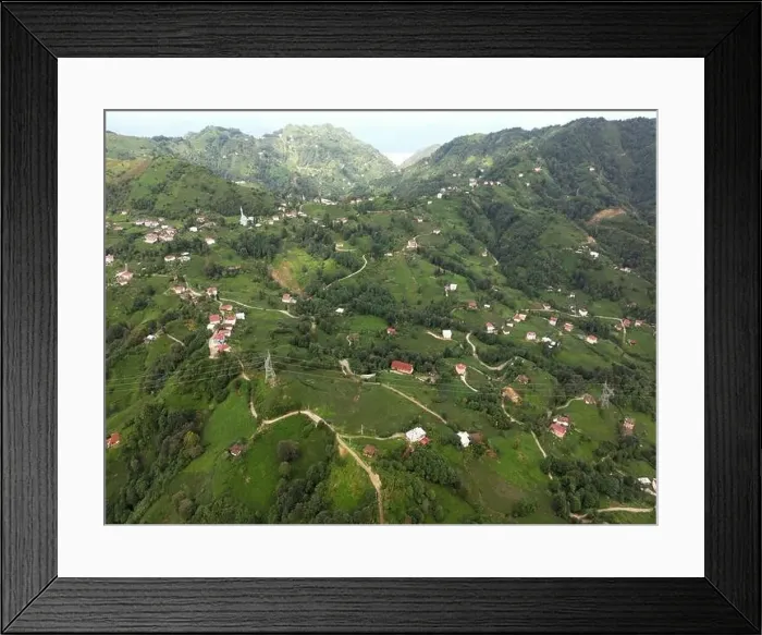 Framed Print : An aerial view of the villages of Rize, Turkey's most natural city Framed Print : An aerial view of the villages of Rize, Turkey's most natural city