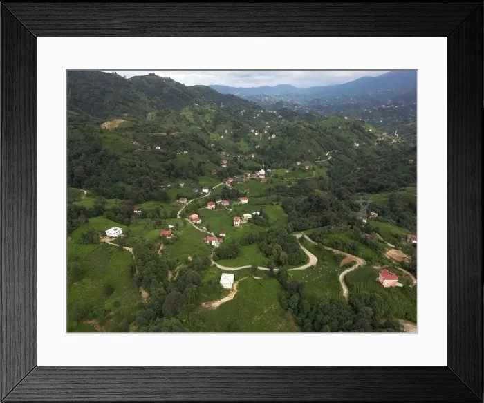 Framed Print : An aerial view of the villages of Rize, Turkey's most natural city Framed Print : An aerial view of the villages of Rize, Turkey's most natural city