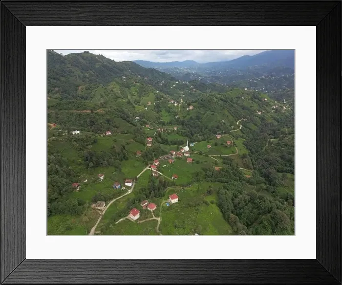 Framed Print : An aerial view of the villages of Rize, Turkey's most natural city Framed Print : An aerial view of the villages of Rize, Turkey's most natural city
