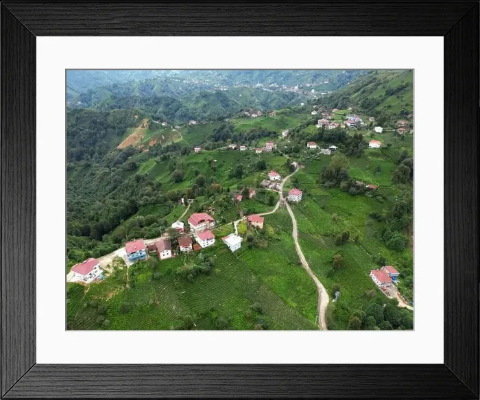Framed Print : An aerial view of the villages of Rize, Turkey's most natural city Framed Print : An aerial view of the villages of Rize, Turkey's most natural city