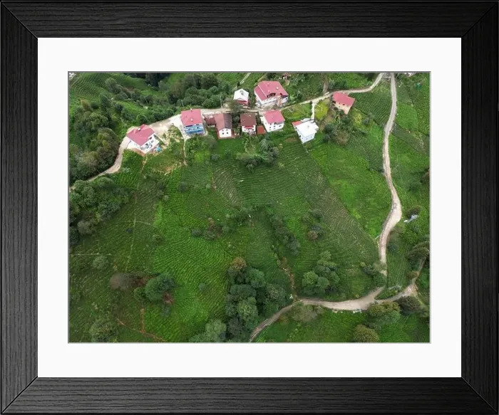 Framed Print : An aerial view of the villages of Rize, Turkey's most natural city Framed Print : An aerial view of the villages of Rize, Turkey's most natural city