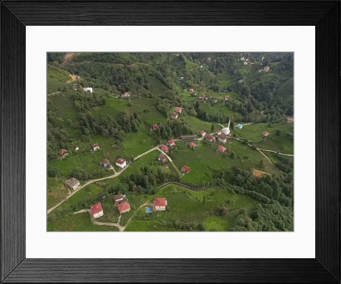 Framed Print : An aerial view of the villages of Rize, Turkey's most natural city Framed Print : An aerial view of the villages of Rize, Turkey's most natural city