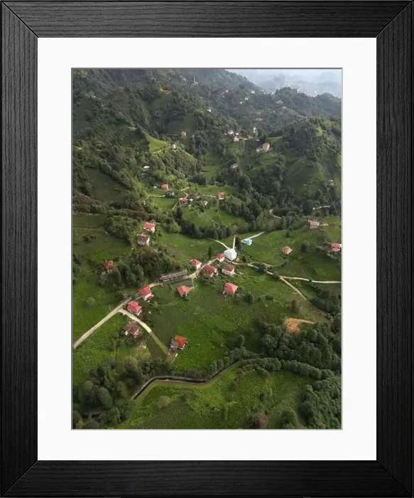 Framed Print : An aerial view of the villages of Rize, Turkey's most natural city Framed Print : An aerial view of the villages of Rize, Turkey's most natural city