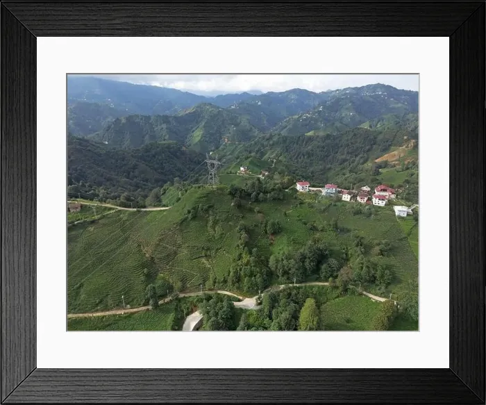 Framed Print : An aerial view of the villages of Rize, Turkey's most natural city Framed Print : An aerial view of the villages of Rize, Turkey's most natural city