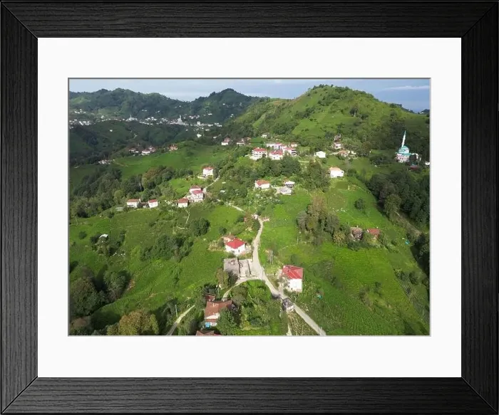 Framed Print : An aerial view of the villages of Rize, Turkey's most natural city Framed Print : An aerial view of the villages of Rize, Turkey's most natural city