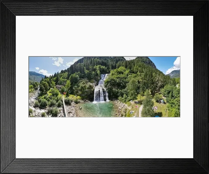 Framed Print : Drone view at the waterfall of Piumogna near Faido on the Swiss alps Framed Print : Drone view at the waterfall of Piumogna near Faido on the Swiss alps