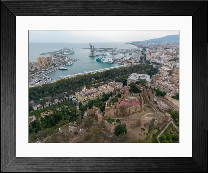 Framed Print : aerial view of the beautiful city of Malaga in the south of Spain Framed Print : aerial view of the beautiful city of Malaga in the south of Spain