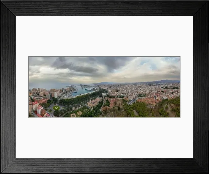 Framed Print : aerial view of the beautiful city of Malaga in the south of Spain Framed Print : aerial view of the beautiful city of Malaga in the south of Spain