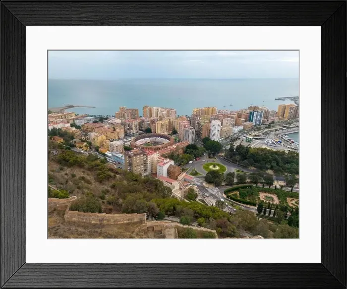 Framed Print : aerial view of the beautiful city of Malaga in the south of Spain Framed Print : aerial view of the beautiful city of Malaga in the south of Spain