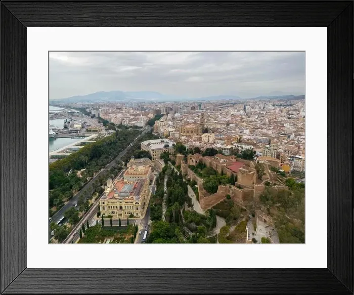 Framed Print : aerial view of the beautiful city of Malaga in the south of Spain Framed Print : aerial view of the beautiful city of Malaga in the south of Spain