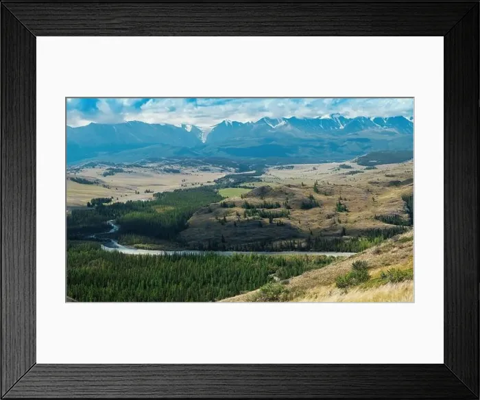 Framed Print : Kurai steppe and North-Chui ridge on background. Altai mountains, Russia Framed Print : Kurai steppe and North-Chui ridge on background. Altai mountains, Russia
