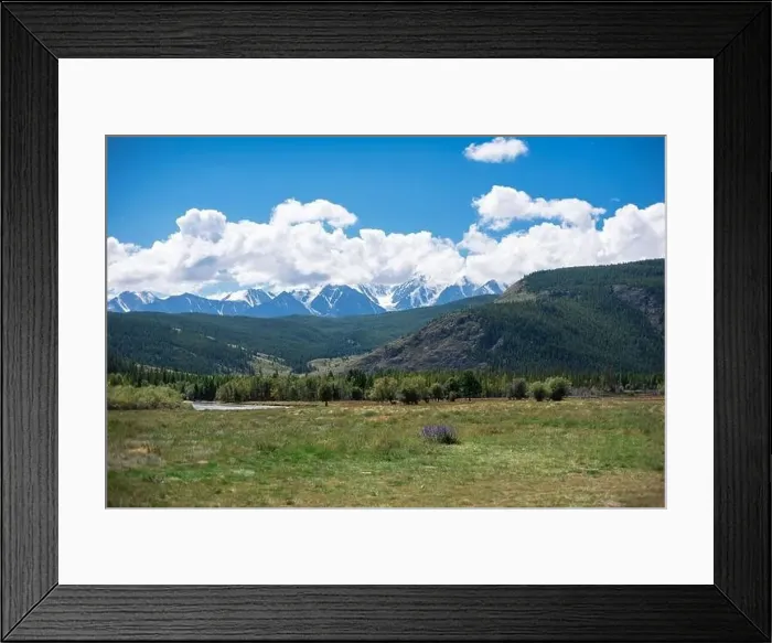 Framed Print : Kurai steppe and North-Chui ridge on background. Altai mountains, Russia Framed Print : Kurai steppe and North-Chui ridge on background. Altai mountains, Russia