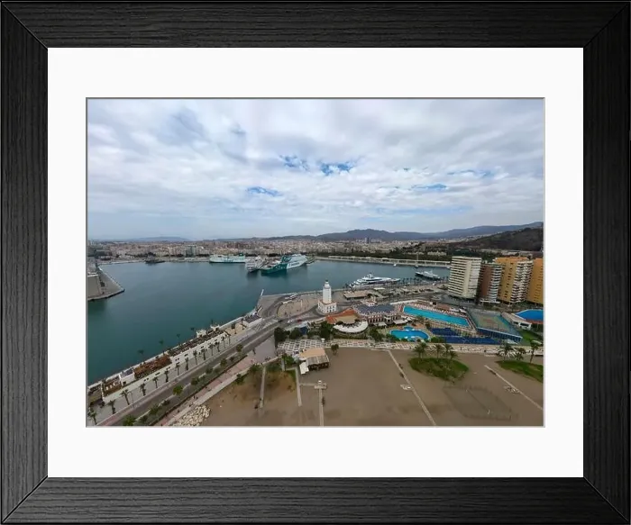 Framed Print : aerial view of the beautiful city of Malaga in the south of Spain Framed Print : aerial view of the beautiful city of Malaga in the south of Spain