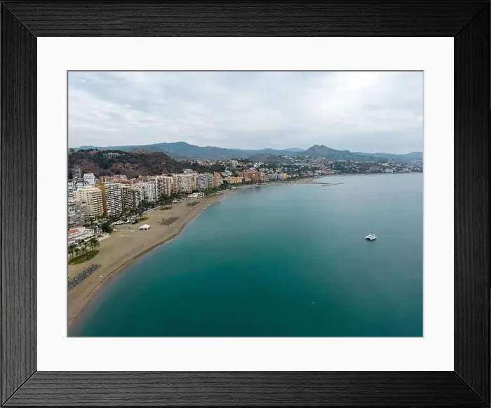 Framed Print : aerial view of the beautiful city of Malaga in the south of Spain Framed Print : aerial view of the beautiful city of Malaga in the south of Spain