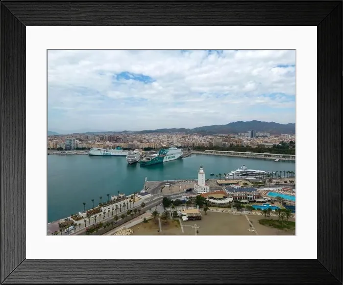 Framed Print : aerial view of the beautiful city of Malaga in the south of Spain Framed Print : aerial view of the beautiful city of Malaga in the south of Spain