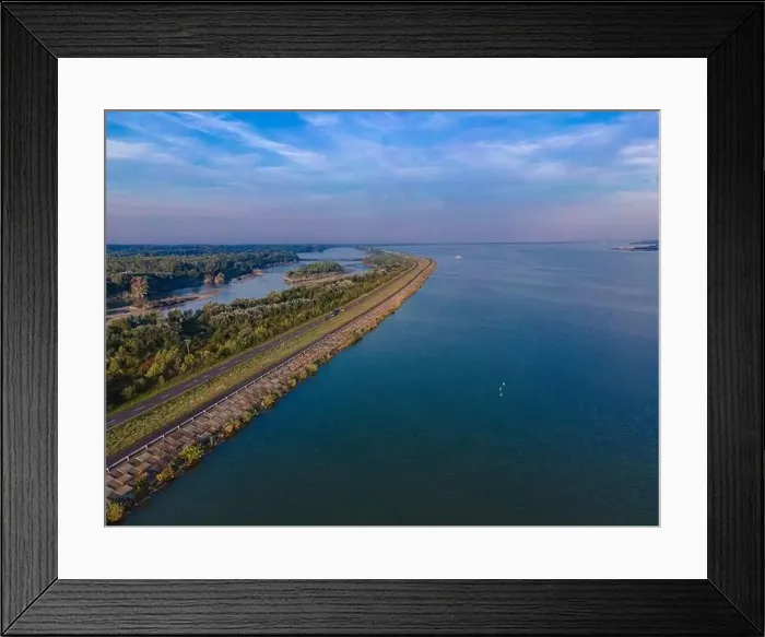 Framed Print : Aerial view over Danube river near Bratislava Framed Print : Aerial view over Danube river near Bratislava