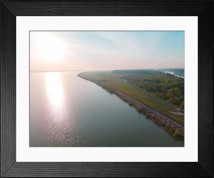 Framed Print : Aerial view over Danube river near Bratislava Framed Print : Aerial view over Danube river near Bratislava