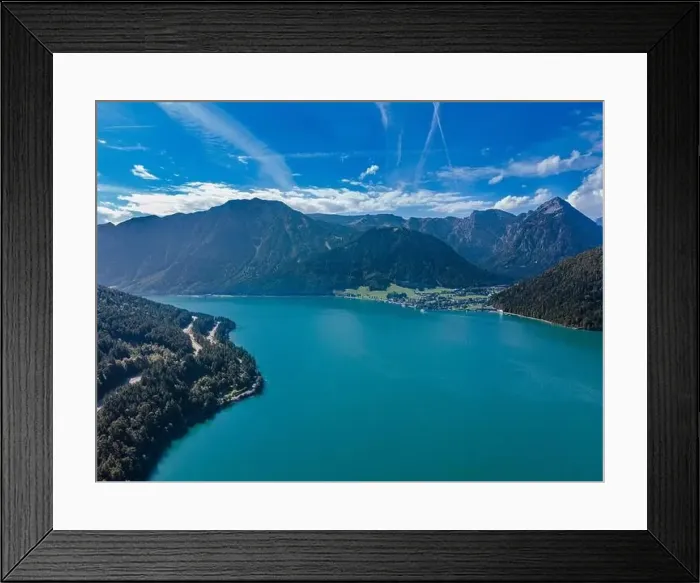 Framed Print : Aerial view of the beautiful Achen Lake in Tyrol Framed Print : Aerial view of the beautiful Achen Lake in Tyrol