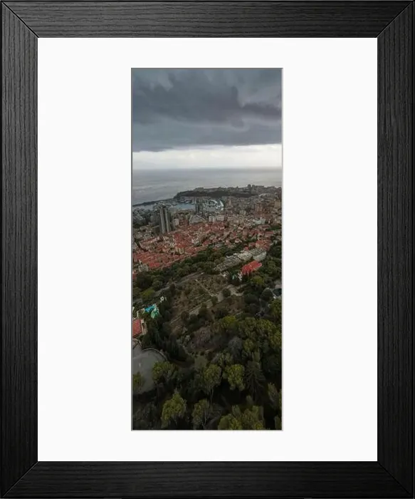 Framed Print : Aerial view over the city of Monaco