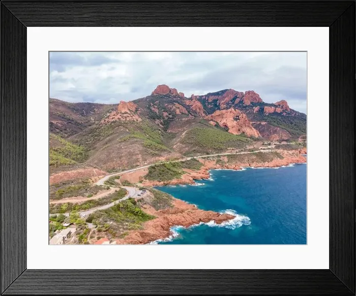 Framed Print : Aerial view of Rocher Saint-Barthélémy at French Riviera Framed Print : Aerial view of Rocher Saint-Barthélémy at French Riviera