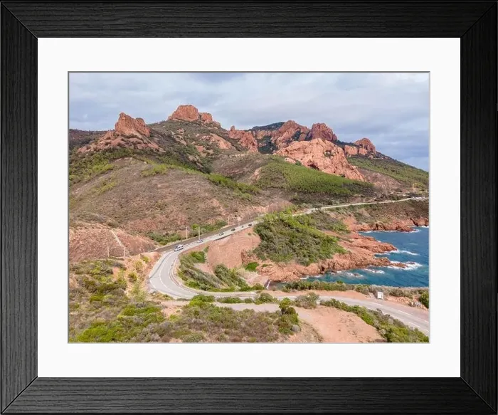 Framed Print : Aerial view of Rocher Saint-Barthélémy at French Riviera Framed Print : Aerial view of Rocher Saint-Barthélémy at French Riviera